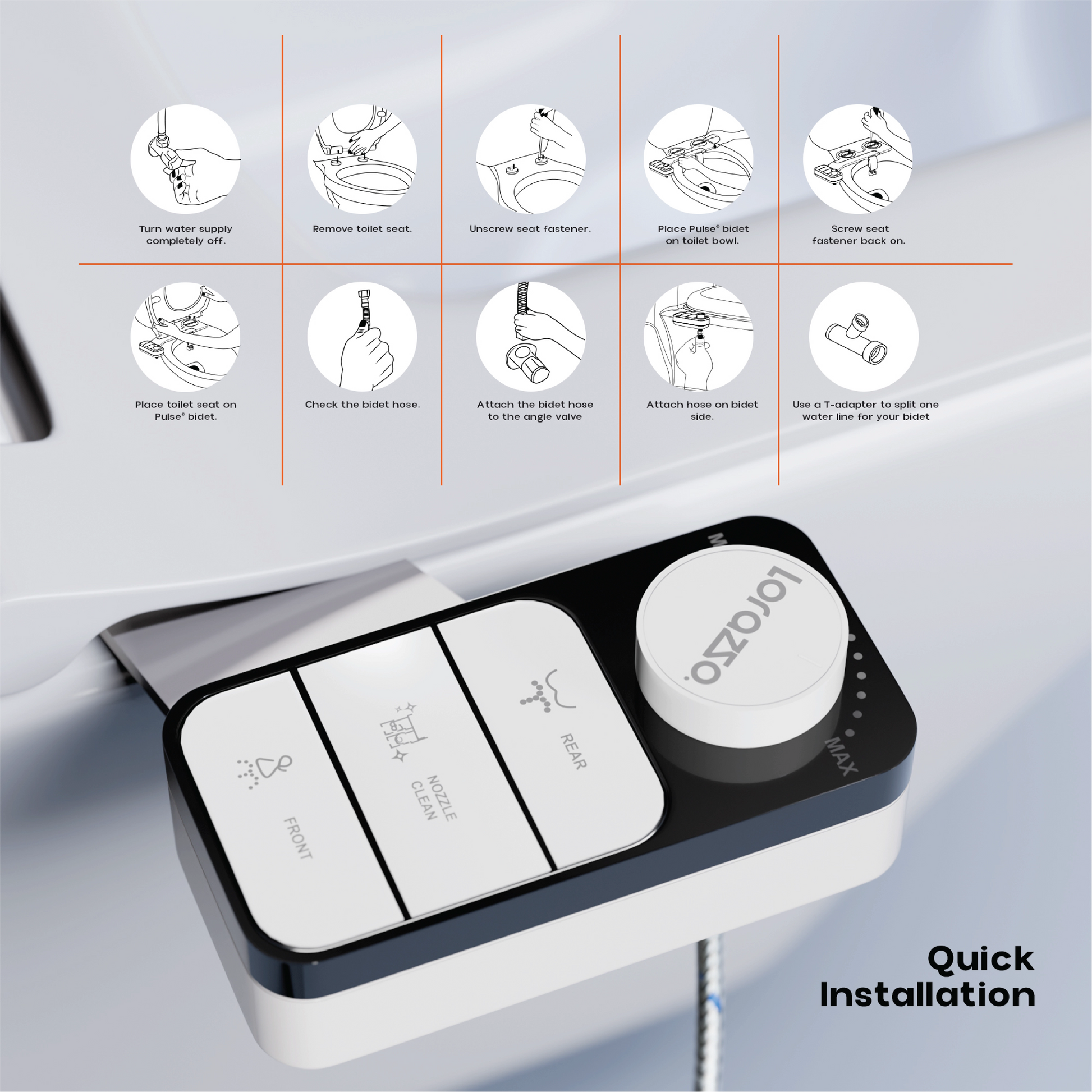 Pulse® Bidet Attachment for Toilet Commode