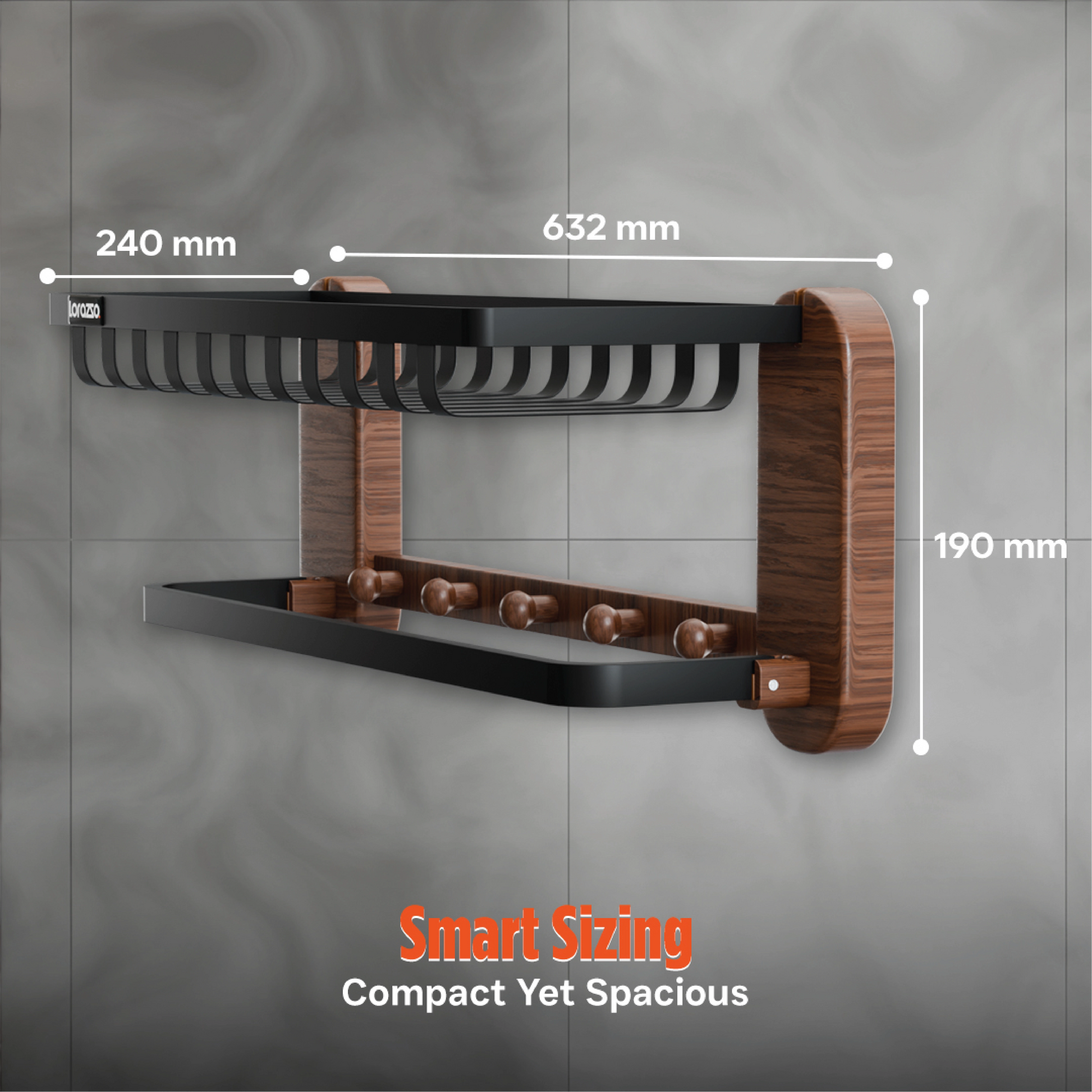 Self-Adhesive Towel Rack - 24 inch | Drill-Free Installation | Holds Up to 20 KG