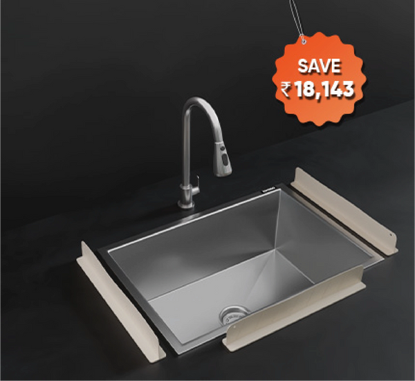 Kitchen Wash Area Combo Set – Sink, Faucet & Splash Guards