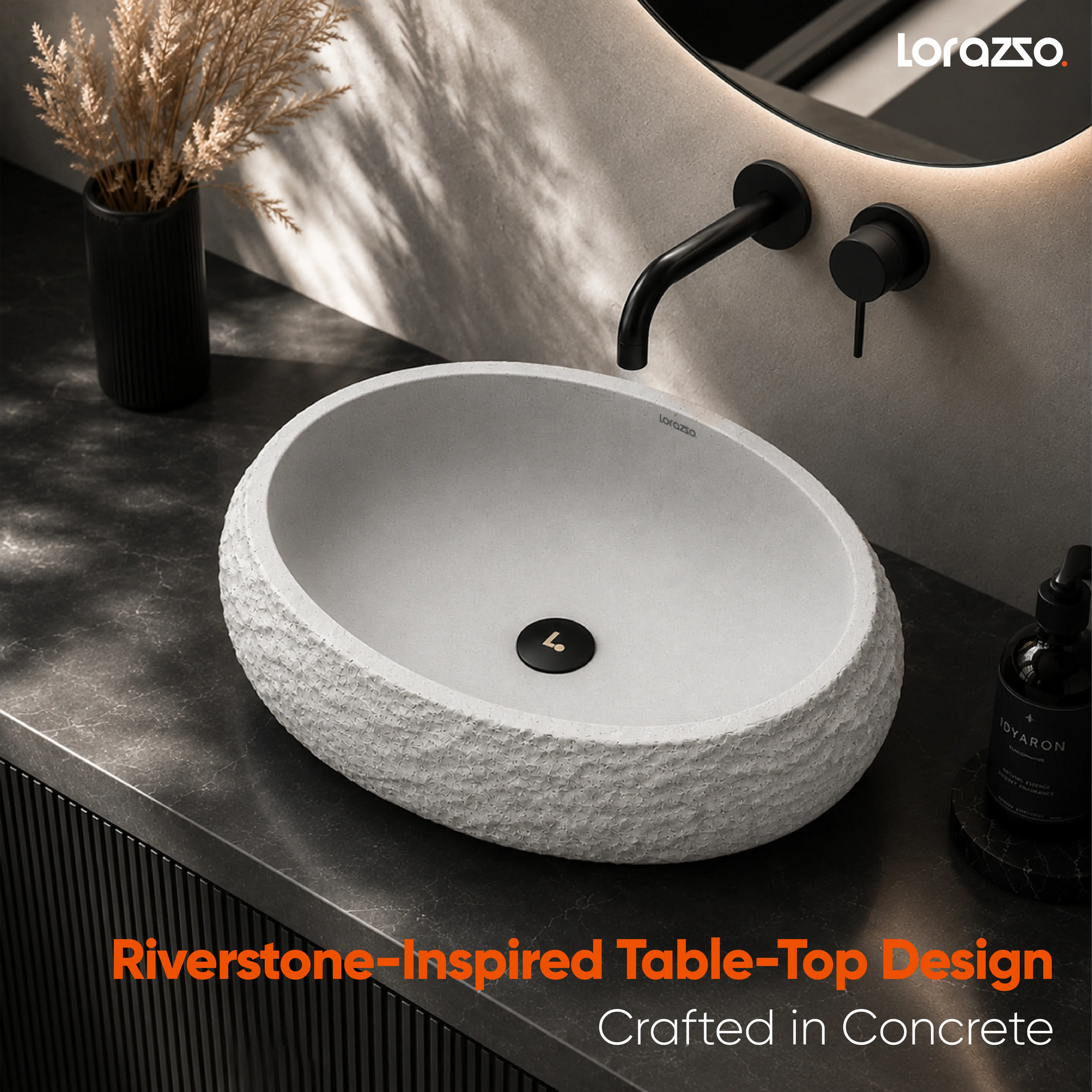 Riverstone Concrete Table Top Wash Basin (510x400x155 mm)