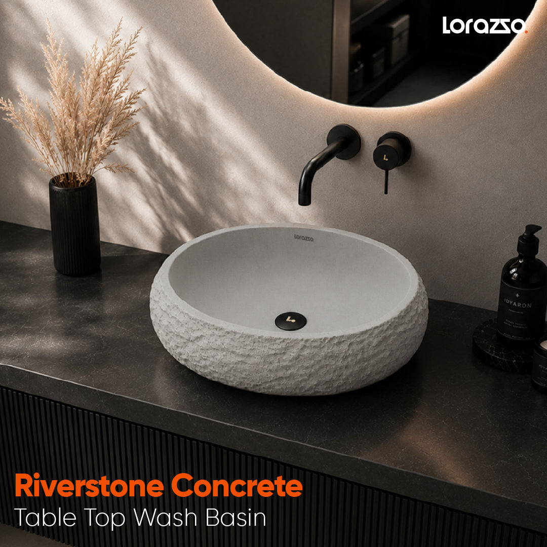 Riverstone Concrete Table Top Wash Basin (510x400x155 mm)