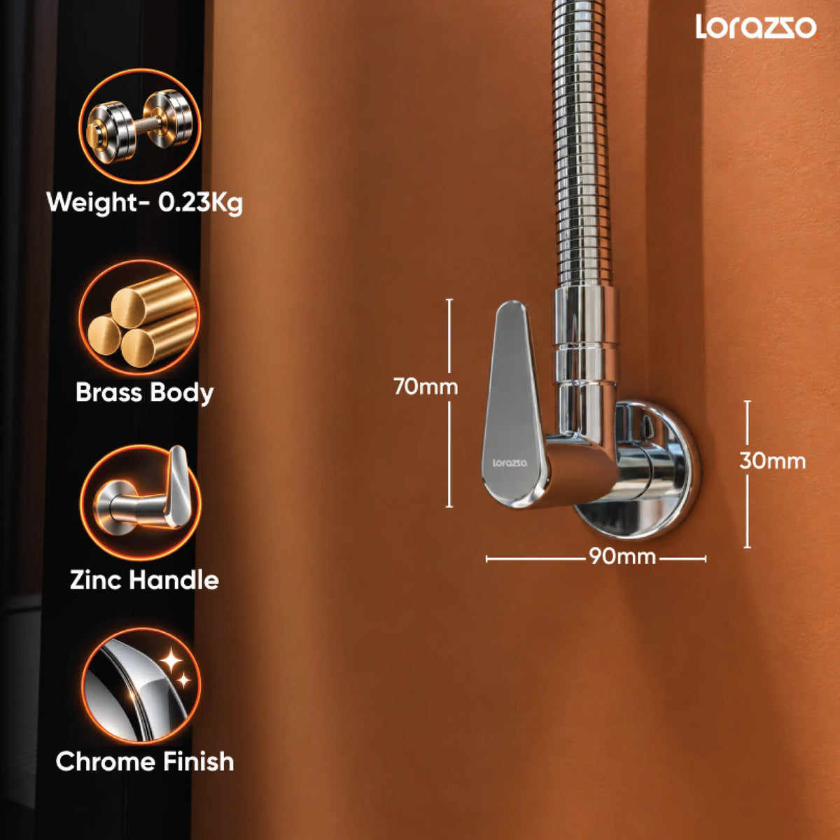Rivo Angle Valve with Flange – Wall Mount Angle Valve