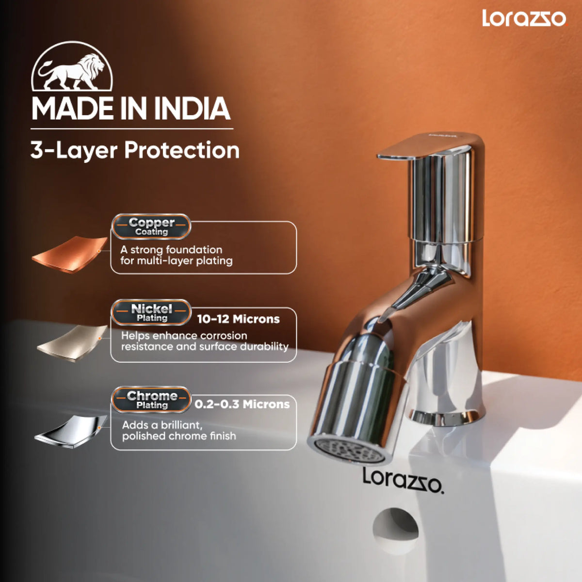 Rivo Pillar tap With Flange –  Deck Mount Tap
