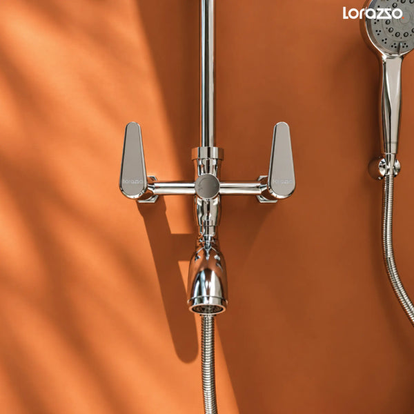 Rivo 3-in-1 Wall Mixer - Wall Mount Tap with L Bend and Flanges