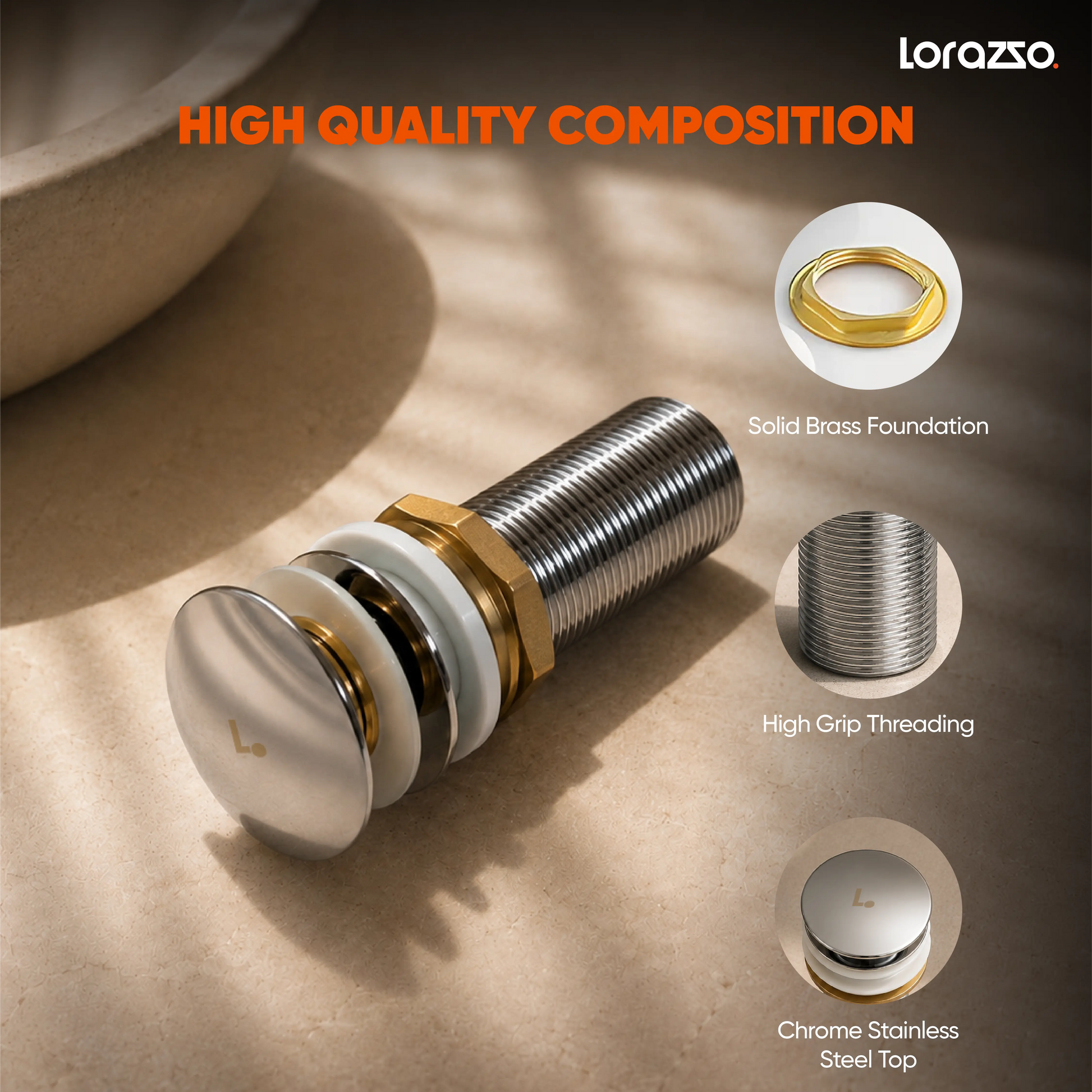 3 Inch Pop-Up Waste Coupling for Wash Basin