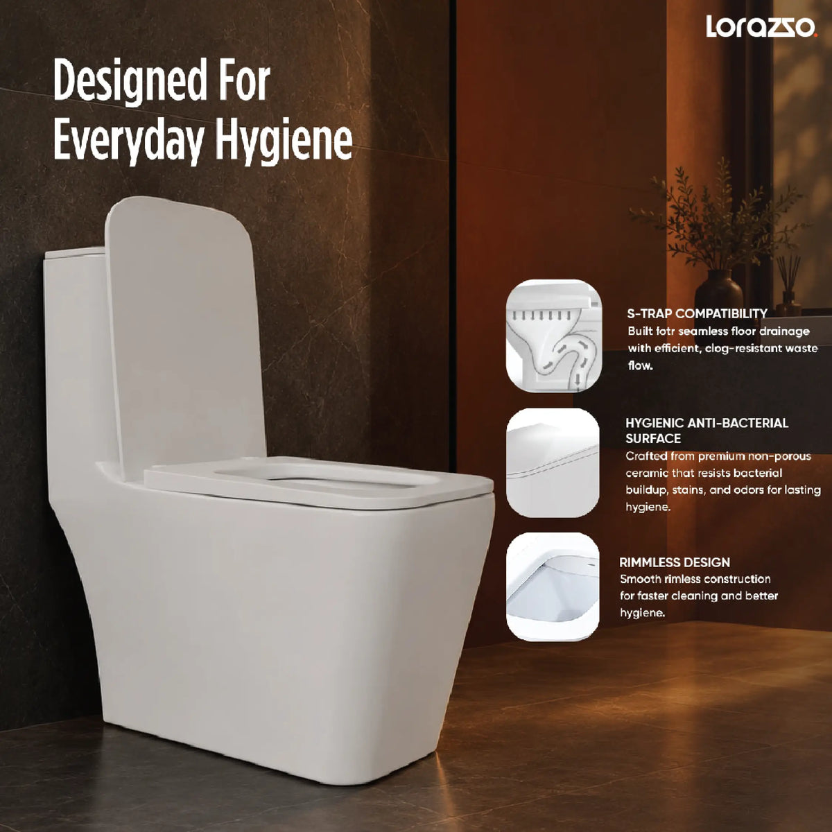 Martell One-Piece Commode - Rimless Siphonic
