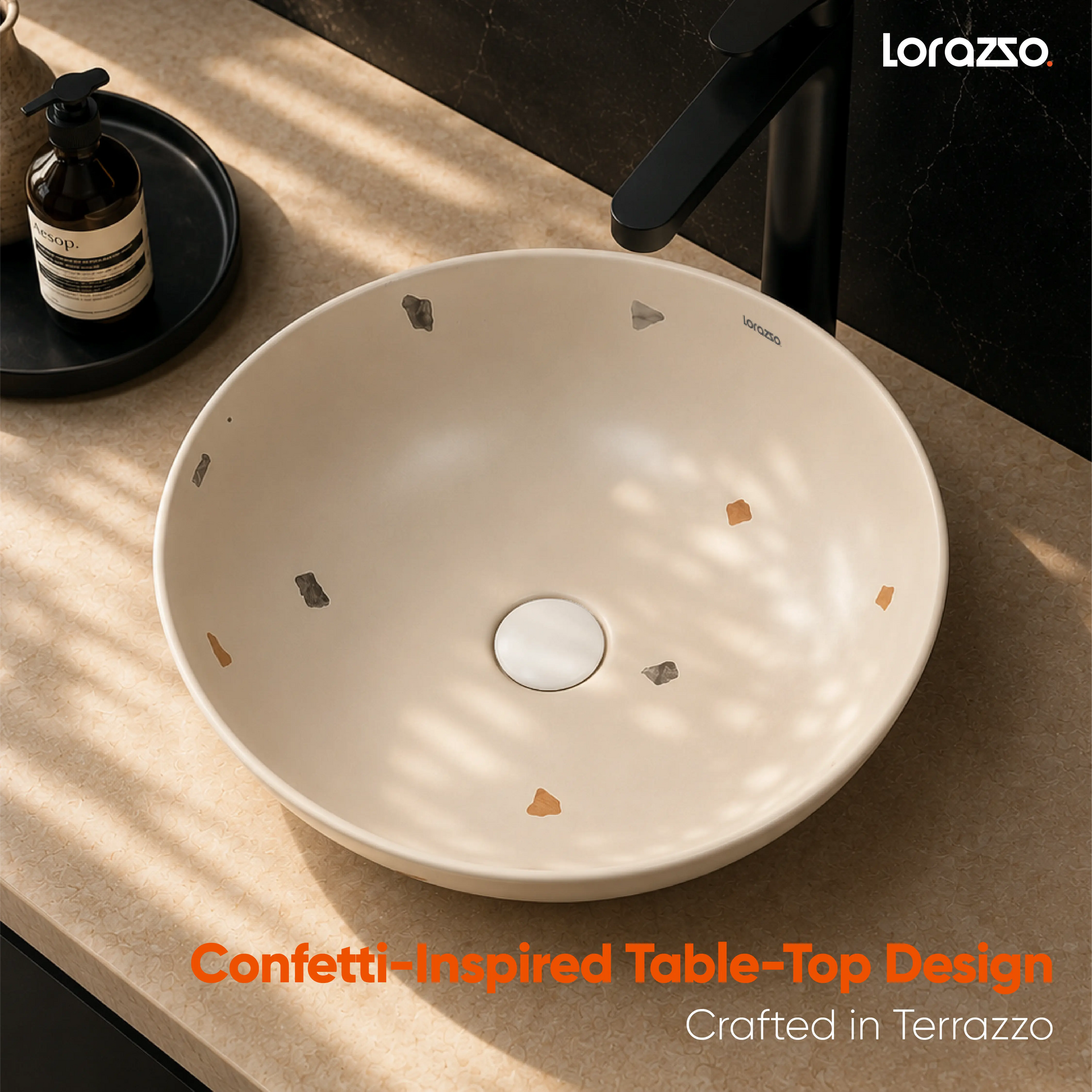 Terrazzo Confetti Table Top Wash Basin (405x405x120 mm)