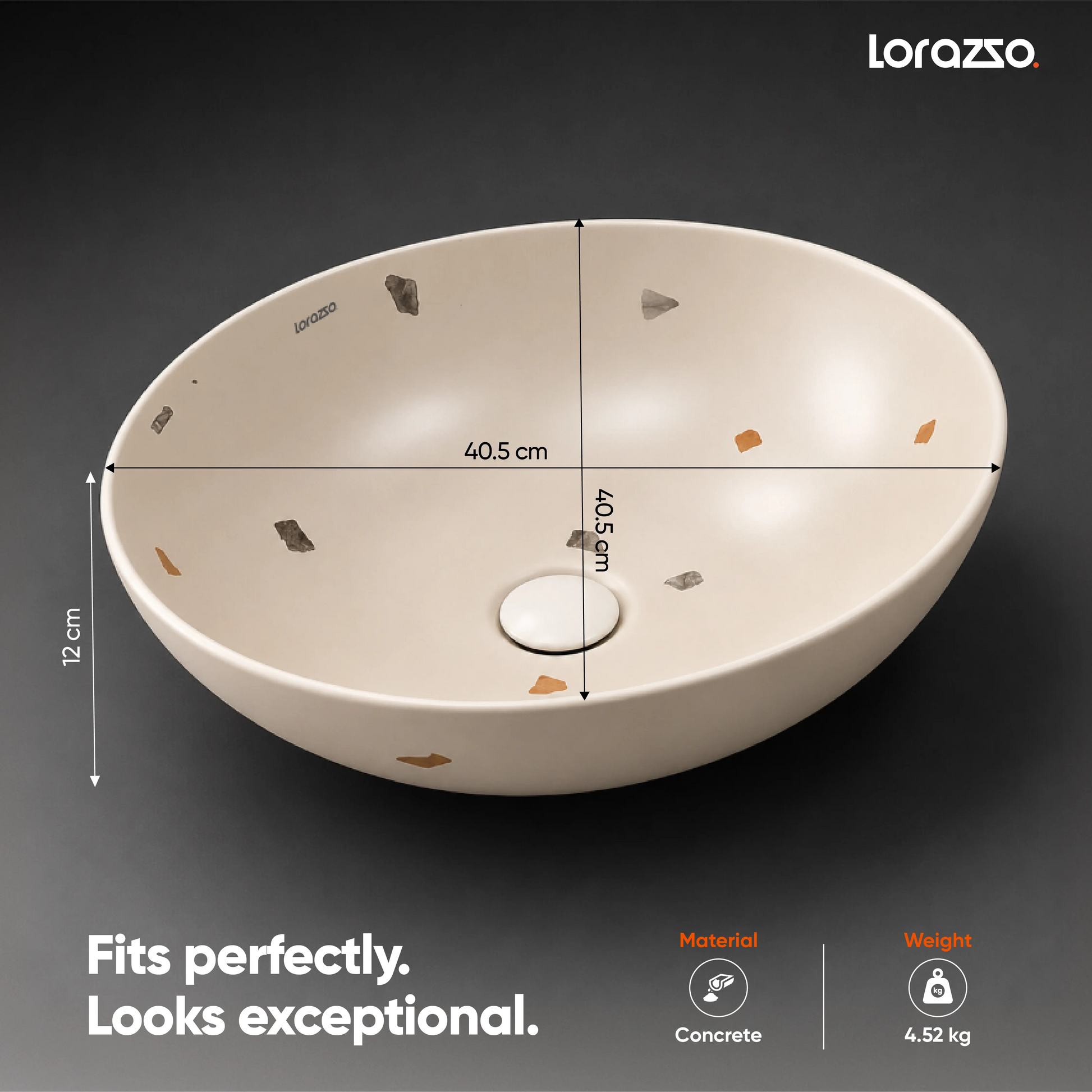 Terrazzo Confetti Table Top Wash Basin (405x405x120 mm)