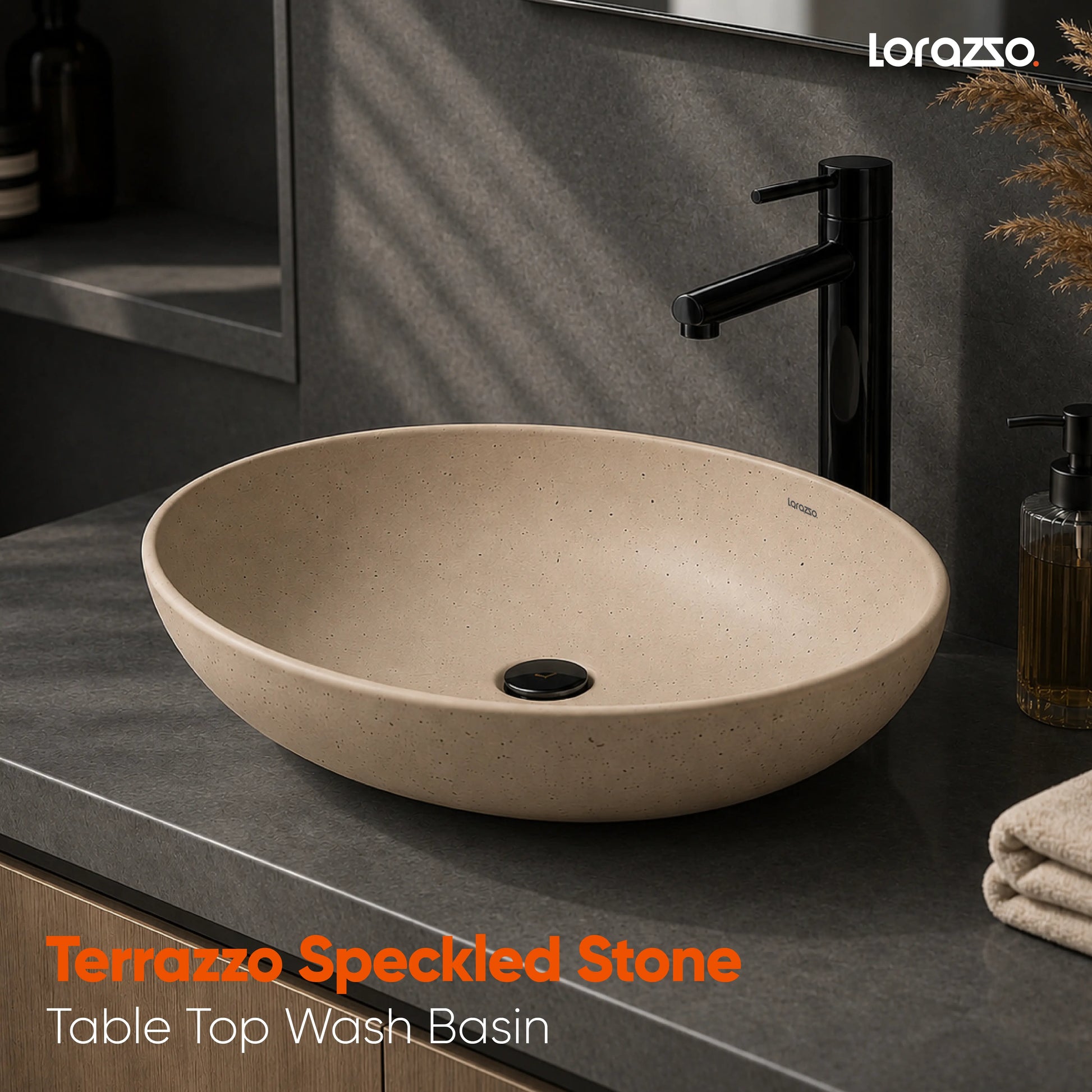 Beige table top wash basin