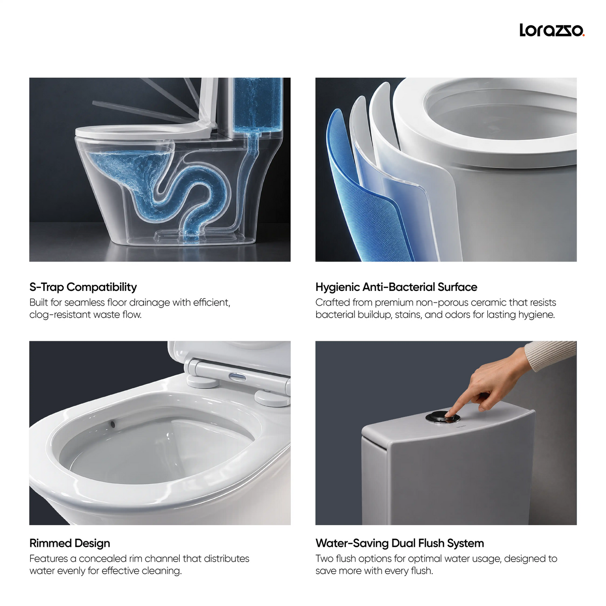 UNO™ One-Piece Commode (62 x 35 x 74cm)
