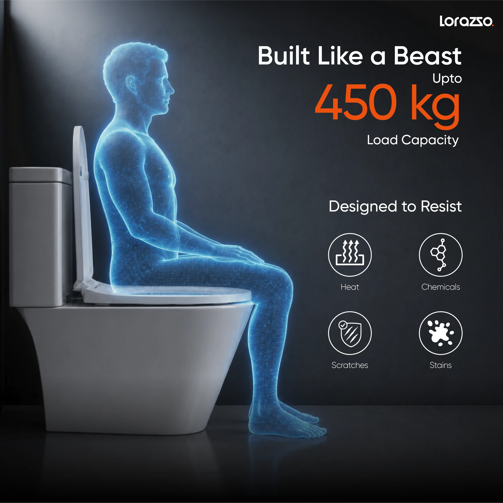 UNO™ One-Piece Ceramic Commode (62 × 36 × 74 cm)