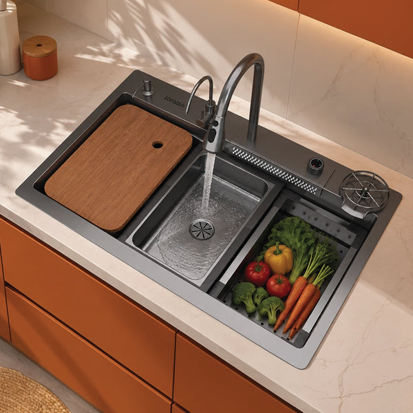 Vanta™ Smart All-In-One SS304 Kitchen Sink – 30×18×9 Inch