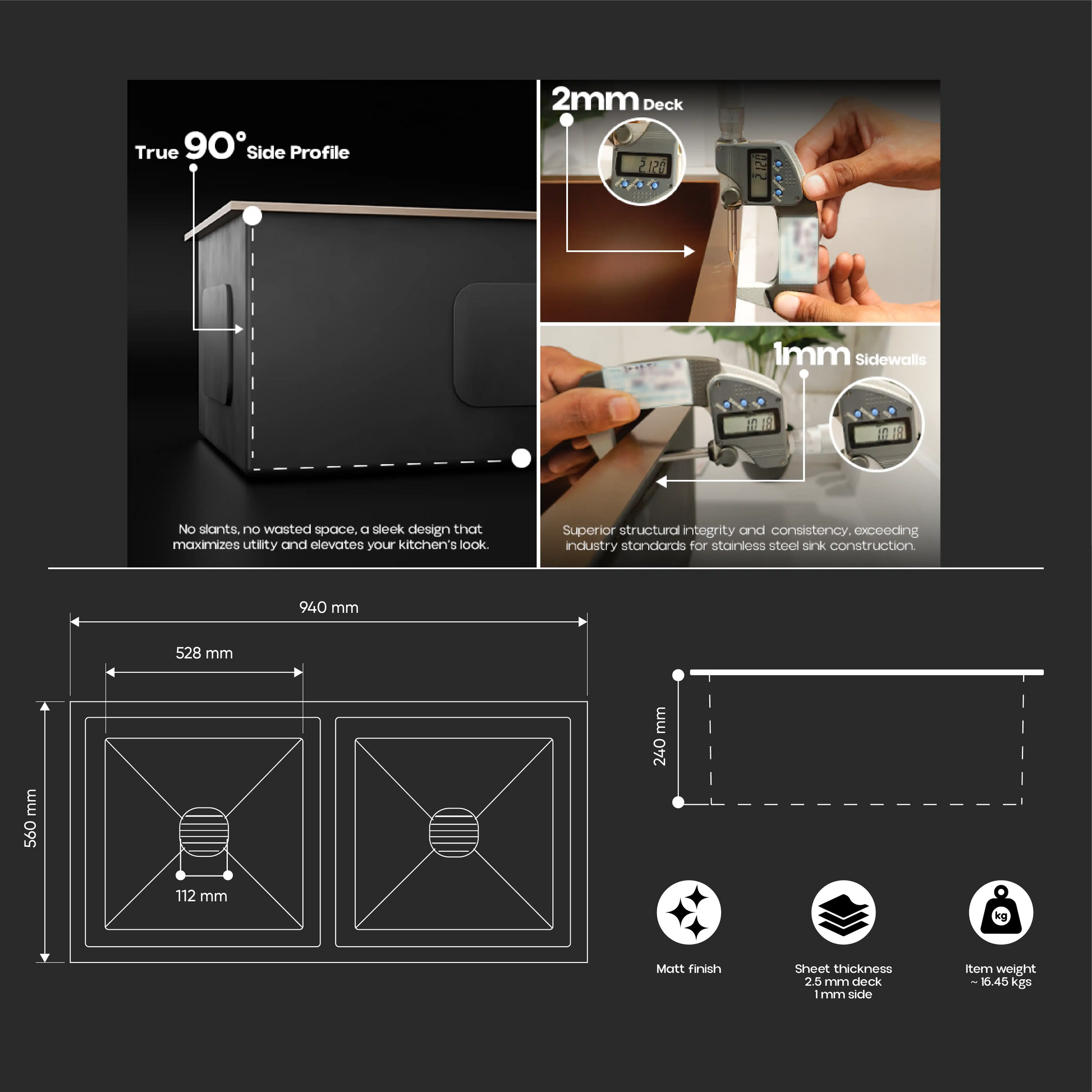 stainless steel kitchen sink - copper