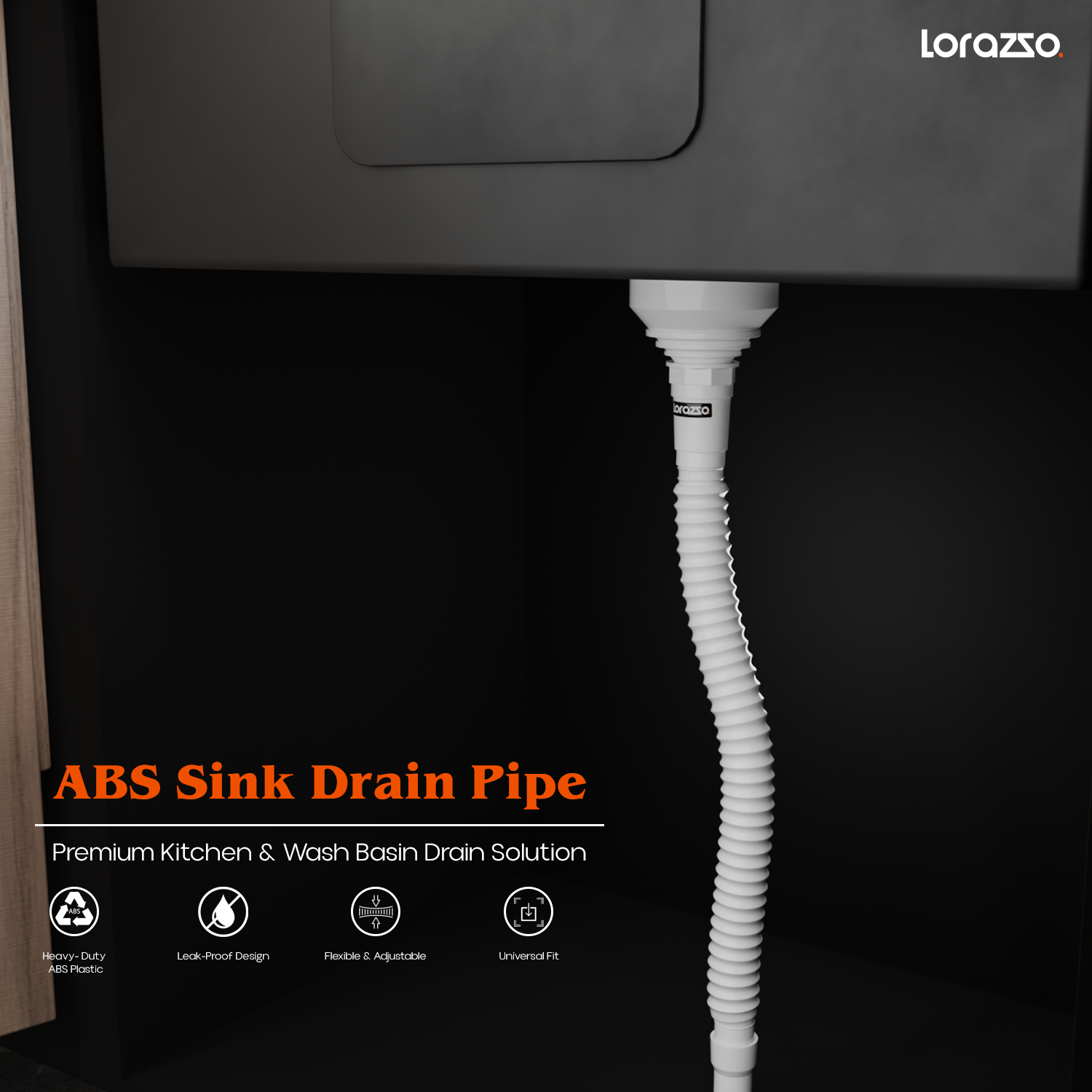 ABS Flexible Drain Pipe for Kitchen Sink