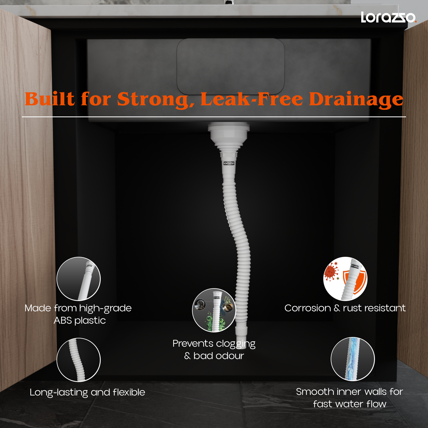 ABS Flexible Drain Pipe for Kitchen Sink