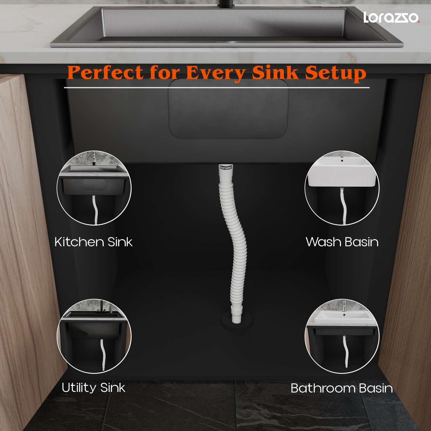 ABS Flexible Drain Pipe for Kitchen Sink