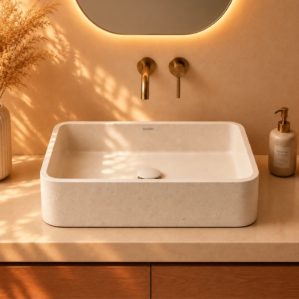 Terra Matte Stone Table Top Wash Basin (613x385x157 mm)