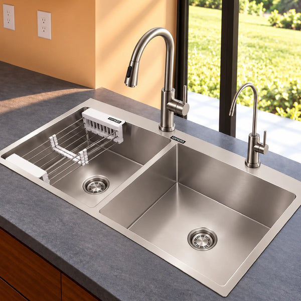Lustr™ SS Double Bowl Kitchen Sink with Tap Hole (45 x 20)