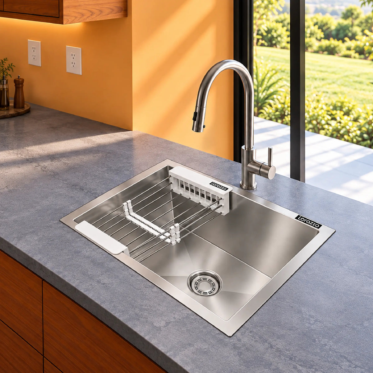 Lustr™ Single Bowl SS304 Kitchen Sink – 16 x 18 inches | 20-Year Warranty