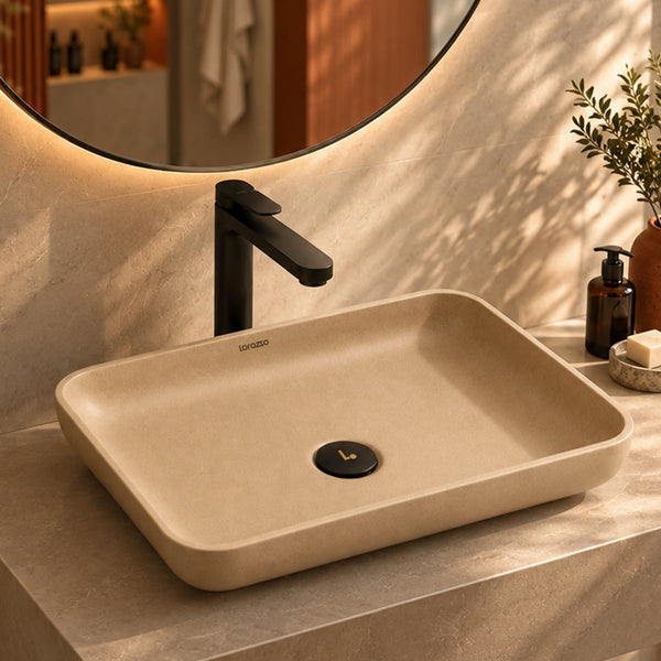 Concrete Fossil Table Top Wash Basin (565x370x120 mm)