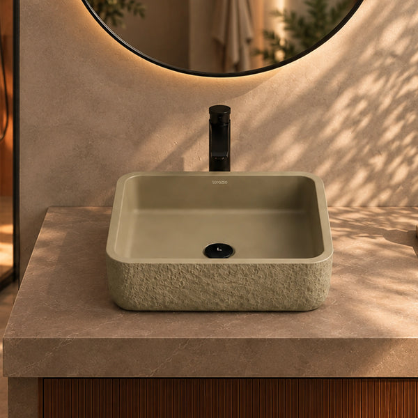 Riverstone Concrete Table Top Wash Basin (420x420x120 mm)