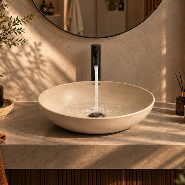 Terrazzo Speckled Stone Table Top Wash Basin (515x395x140 mm)