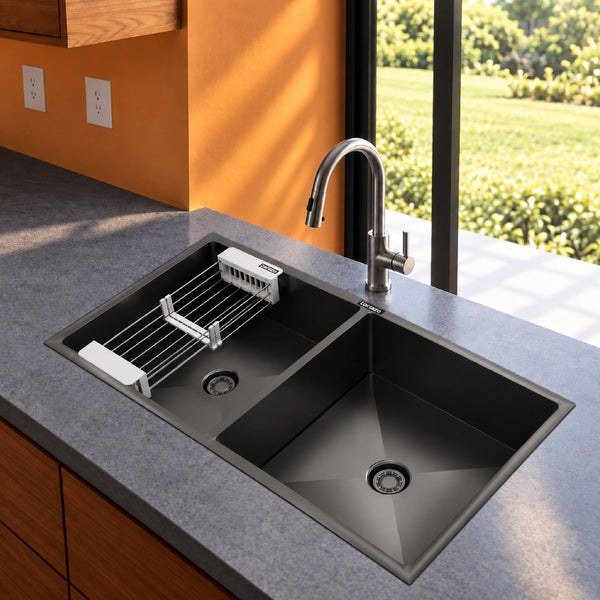 Lustr™ Double Bowl SS304 Kitchen Sink (37 × 18 inches)