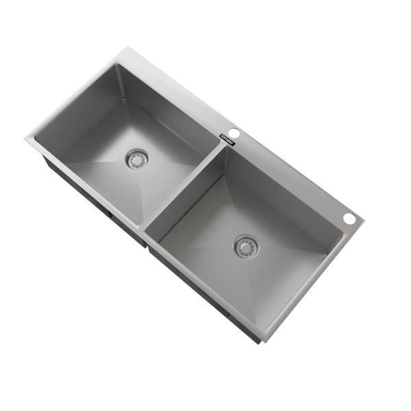 Lustr™ SS304 Double bowl Kitchen Sink with Tap Hole (37 x 18 inches)
