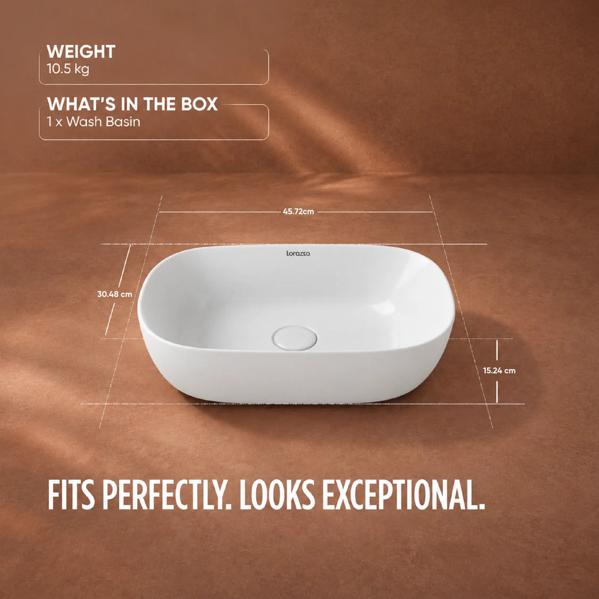 Cove Table Top Wash Basin (18 × 13 × 5 inch)