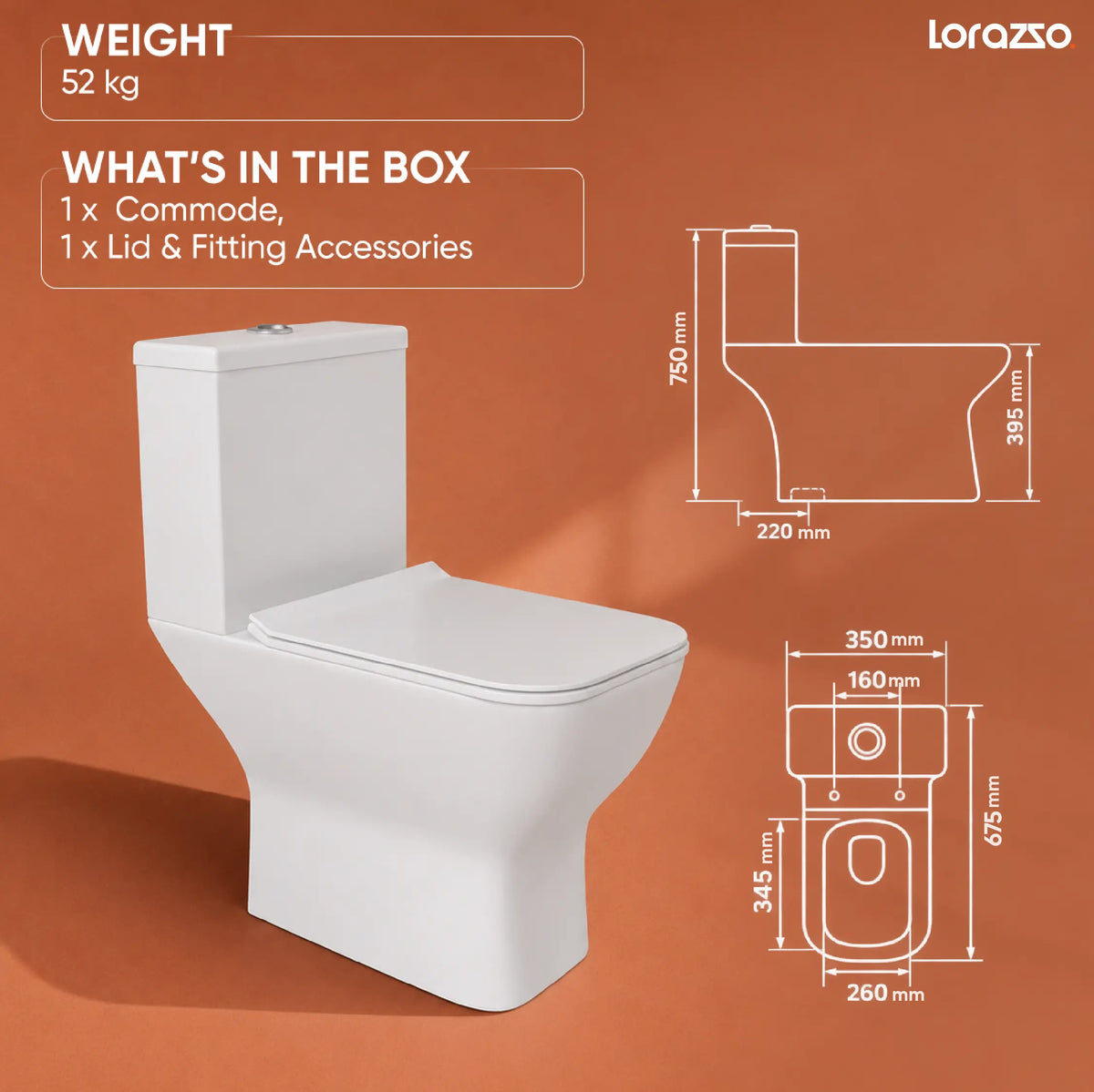 Tyrell One-Piece Commode - Boxrim & Siphonic