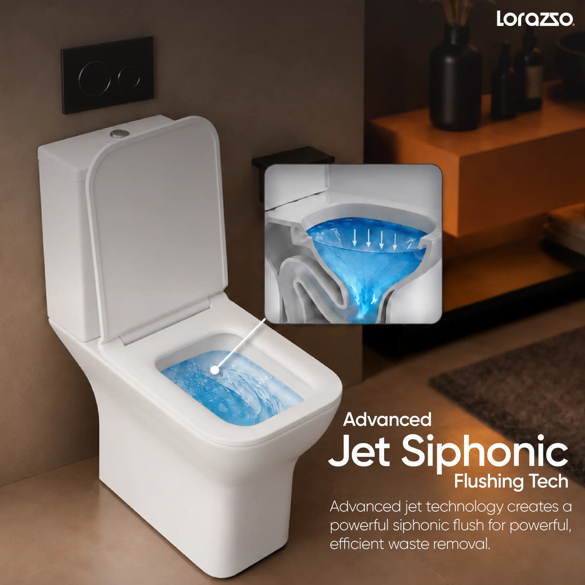 Tyrell One-Piece Commode - Boxrim & Siphonic