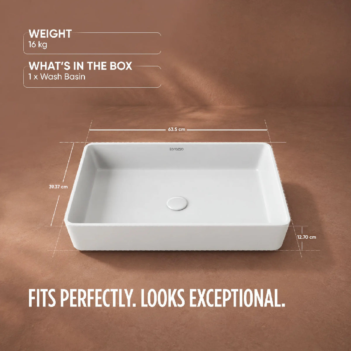 Vero Table Top Wash Basin (25x16x5 Inch)