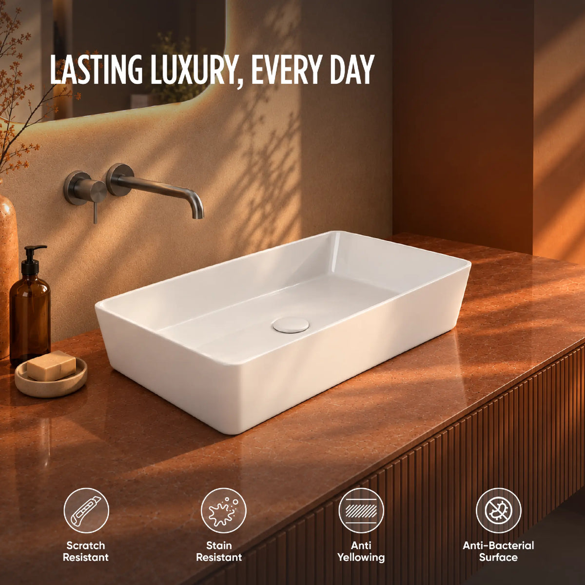 Vero Table Top Wash Basin (25x16x5 Inch)