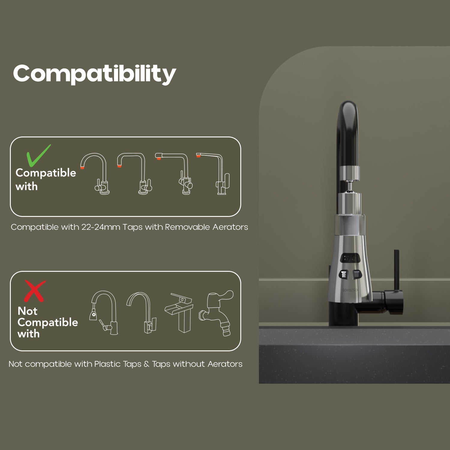 FLO Kitchen Tap Extender with Water Filter