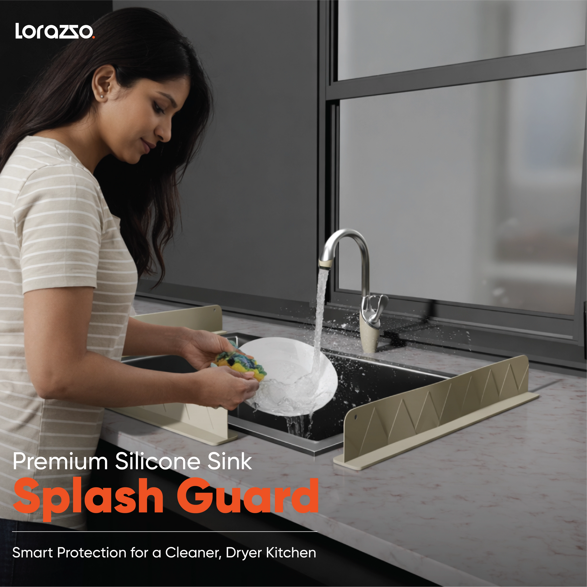 Splash Guard for Kitchen Sink – Strong Suction Grip & Water Splash Protection