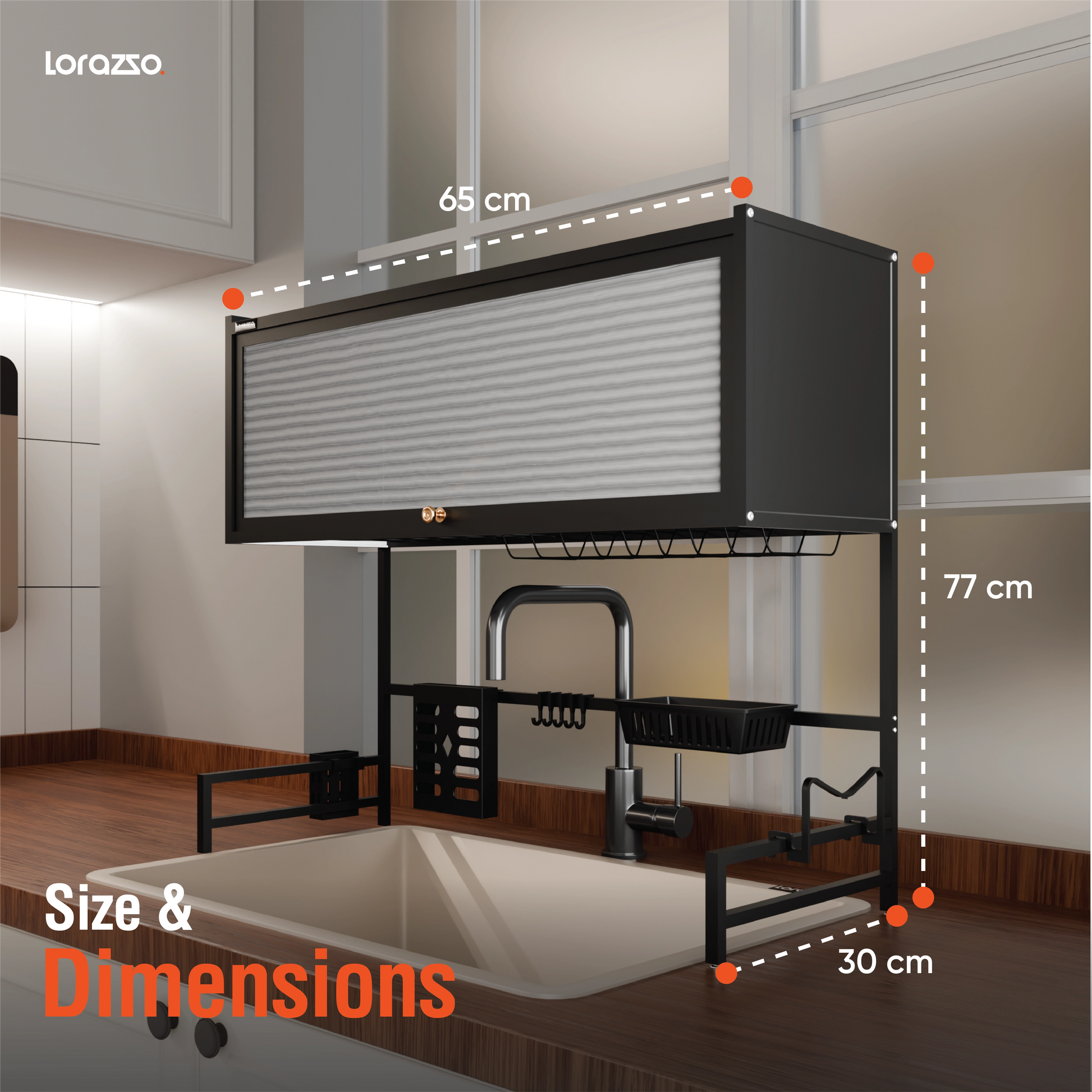 Kitchen Dish Drainer Rack – Matte Black