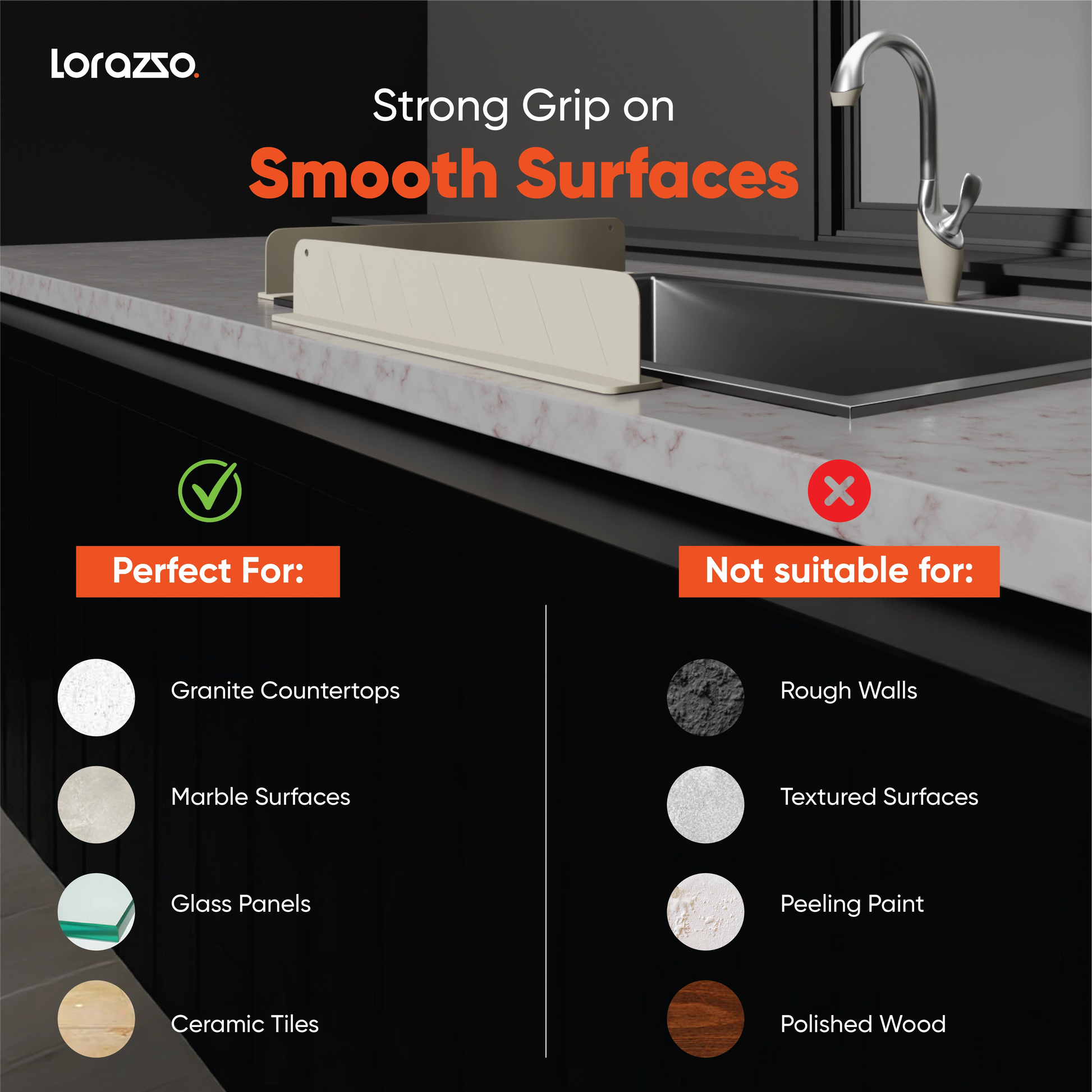 Splash Guard for Kitchen Sink – Strong Suction Grip & Water Splash Protection