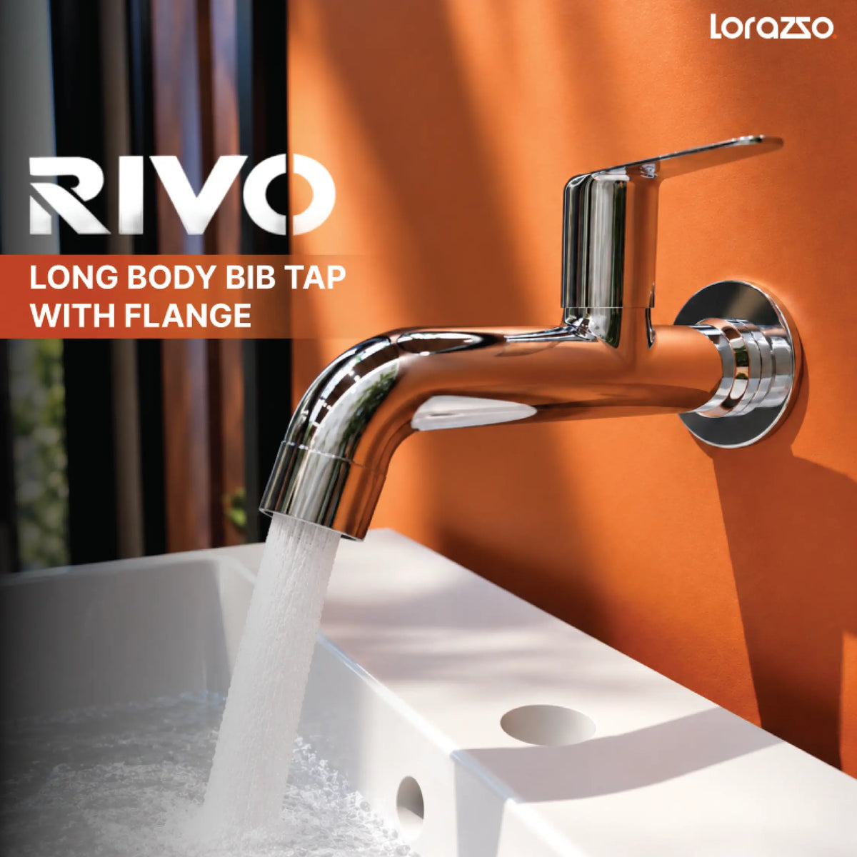 Rivo Long Body Tap with Flange - Wall Mount Tap