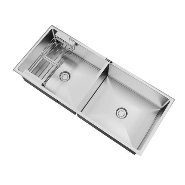 Lustr™ Double Bowl SS304 Kitchen Sink – 45 × 20 inches | 20-Year Warranty