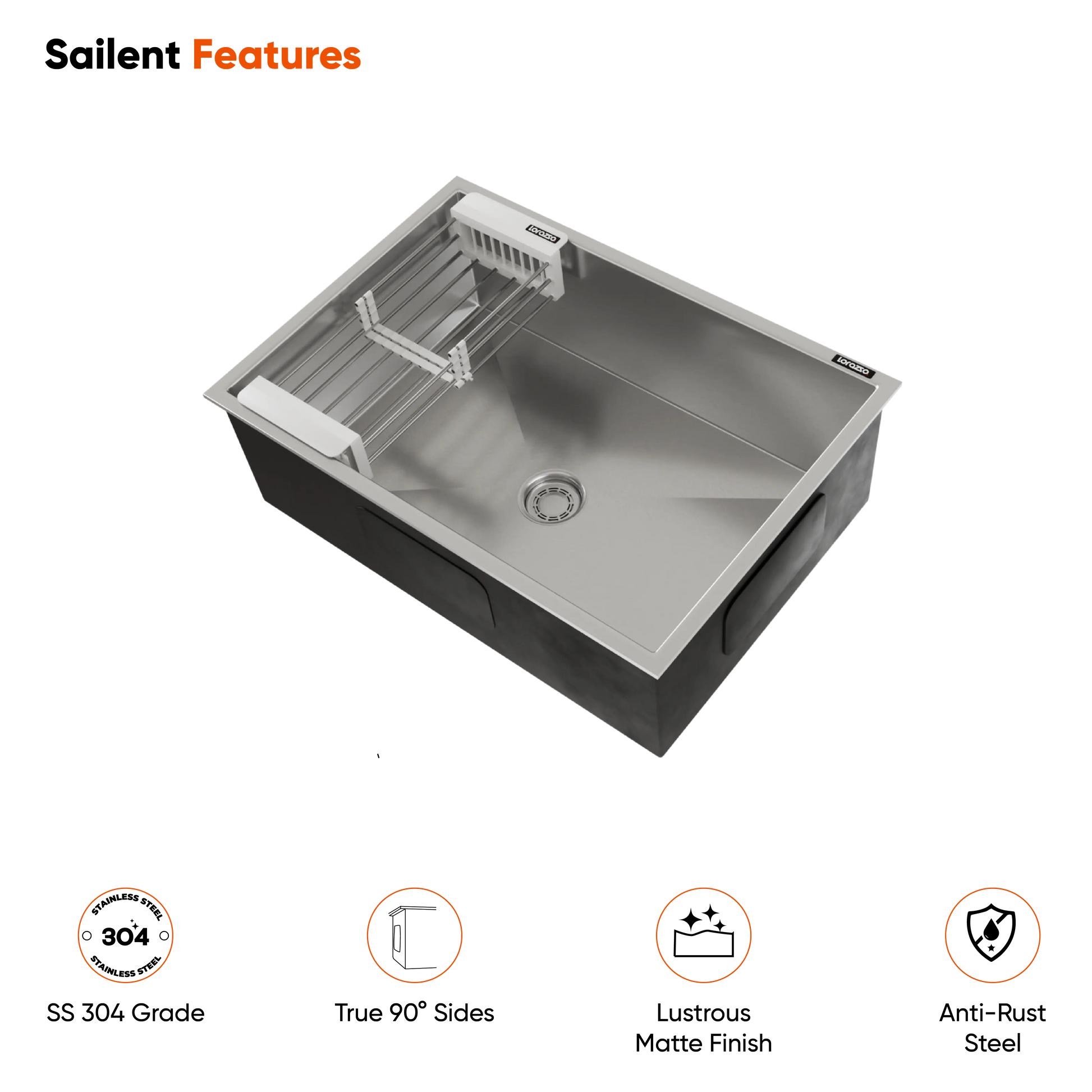 Lustr™ SS304 Kitchen Sink (32 x 18 inches)