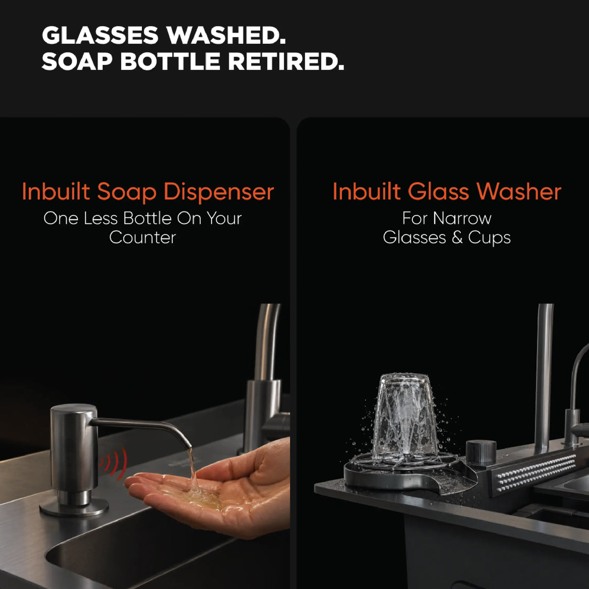 Vanta™ Smart All-In-One SS304 Kitchen Sink – 30×18×9 Inch